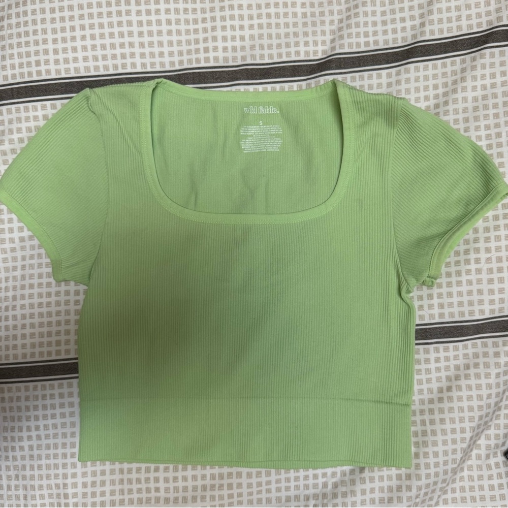 Wild Fable Green Ribbed Crop Top